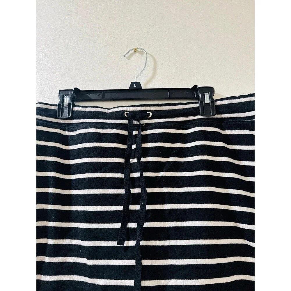 Karen Scott Sport Skort Women’s XXL Black/ White Stripes Drawstring Stretch
